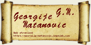 Georgije Matanović vizit kartica